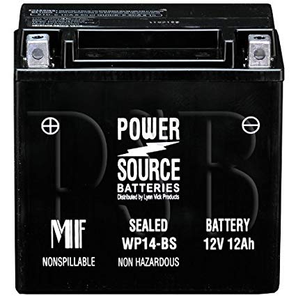 YTX14-BS, YTX14, KMX14-BS, FTX14-BS Replacement Battery 210cca High Performance WP14-BS Sealed AGM for Honda, BMW, Kawasaki, Suzuki, Kymco, Piaggio, Vespa, Yamaha Motorcycle, Side x Side, Scooter, ATV, Snowmobile