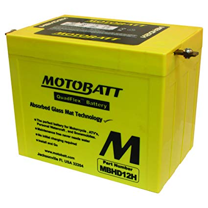 MotoBatt MBHD12H (12V 33 Amp) 390CCA Factory Activated Maintenance Free QuadFlex AGM Battery