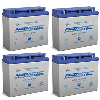 Powersonic PS-12180NB 12v 18Ah Lead Acid Battery - 4 Pack