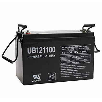 Universal Power Group UPG 45981 - UB121100 (Group 30H) - AGM Battery - Sealed Lead Acid - 12 Volt - 110 Ah Capacity - I6 Terminal