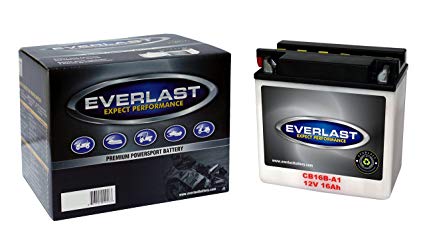 EverLast CB16B-A1 12V Conventional Battery with Acid Pack (6 3/16 L X 3 1/2 W X 6 3/8 H)