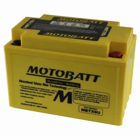 MotoBatt MBTX9U MBTX9U Battery 12V 10.5A 160CCA Factory Activated Quadflex AGM Battery