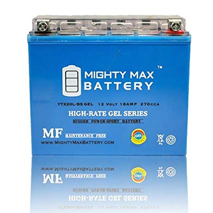 Mighty Max Battery YTX20L-BS GEL 12V 18AH Battery for Yamaha YFM450FW Kodiak 12V Battery brand product