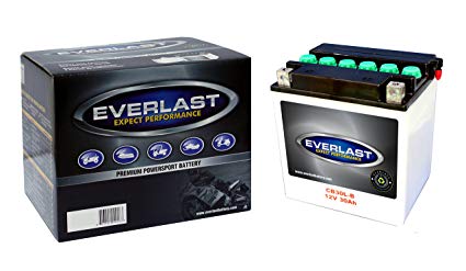 EverLast CB30L-B 12V Conventional Battery with Acid Pack (6 1/2 L X 5 1/8 W X 6 15/16 H)